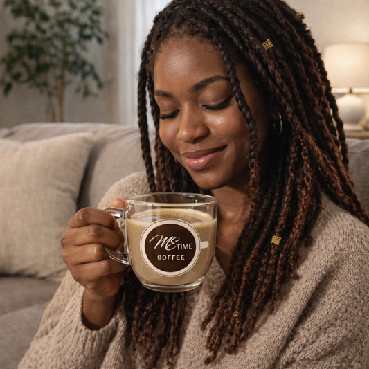 Me Time Coffee Clear Glass Coffee Mug