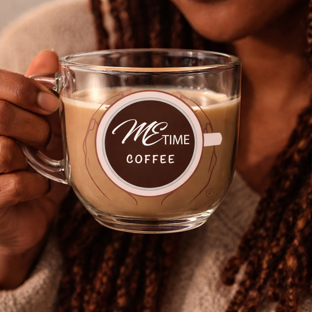 Me Time Coffee Clear Glass Coffee Mug